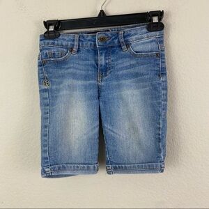 Girl's Lucky Brand Kendall Short Denim Bermuda Length Shorts Light Wash Cuffed 8
